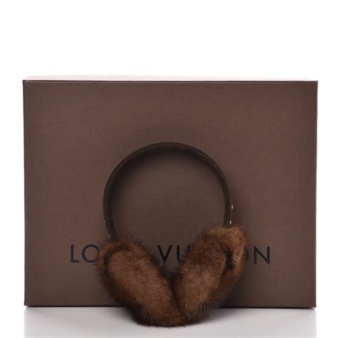 LOUIS VUITTON Mink Monogram Earmuffs Brown.